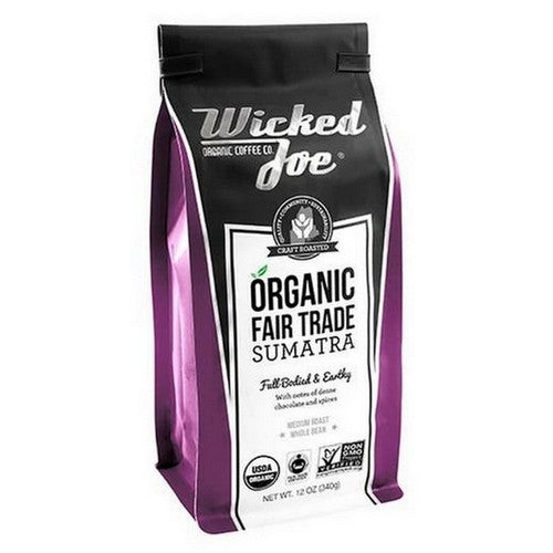 Sumatra Whole Bean Coffee 12 Oz by Wicked Joe Coffee