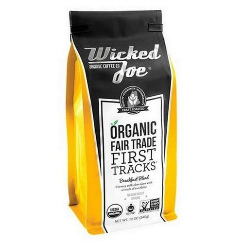 First Tracks Breakfast Blend Ground Coffee 12 Oz by Wicked Joe Coffee