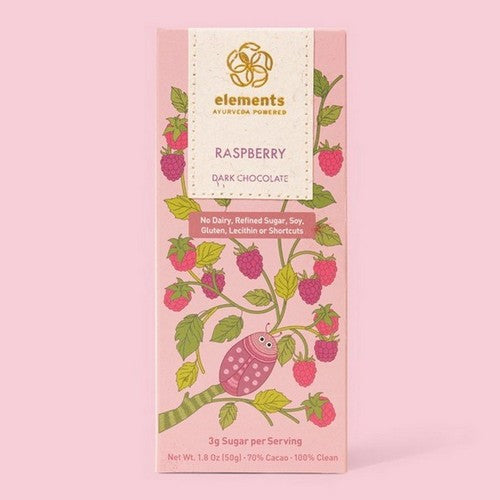 Raspberry with Beetroot Infusion 70% Cacao Artisanal Chocolate 2 Oz by Elements Truffles