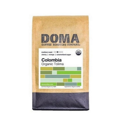Organic Colombia Whole Bean Coffee 12 Oz by DOMA Coffee Roasting Company