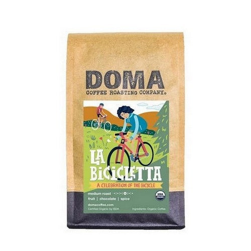 Organic La Bicicletta Blend Whole Bean Coffee 12 Oz by DOMA Coffee Roasting Company
