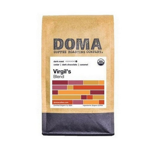Organic Virgils Blend Whole Bean Coffee 12 Oz by DOMA Coffee Roasting Company