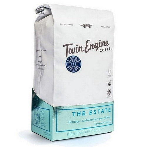 Organic Estate Medium Whole Bean Coffee 14 Oz by Twin Engine Coffee