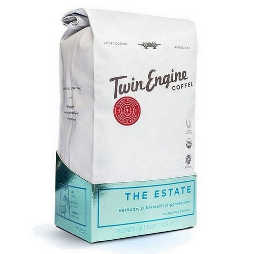 Organic Estate Dark Whole Bean Coffee 14 Oz by Twin Engine Coffee