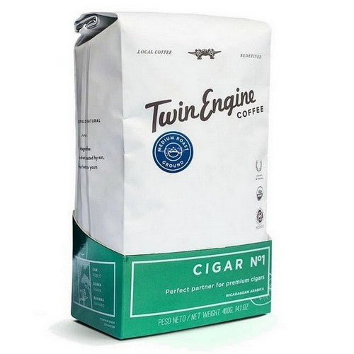 Organic Ground Cigar No 1 Medium Coffee 14 Oz by Twin Engine Coffee
