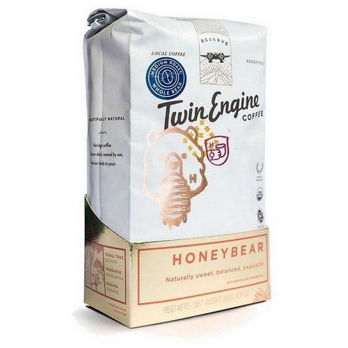 Organic Honey Bear Edition Whole Bean Coffee 10.5 Oz by Twin Engine Coffee