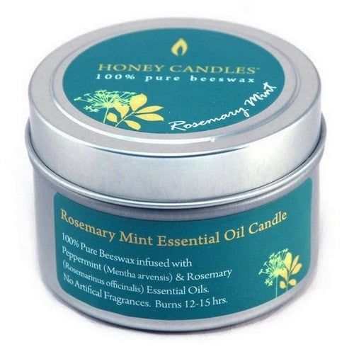 Rosemary Mint Essential Oil Beeswax Candle 1 Count by Honey Candle Co.