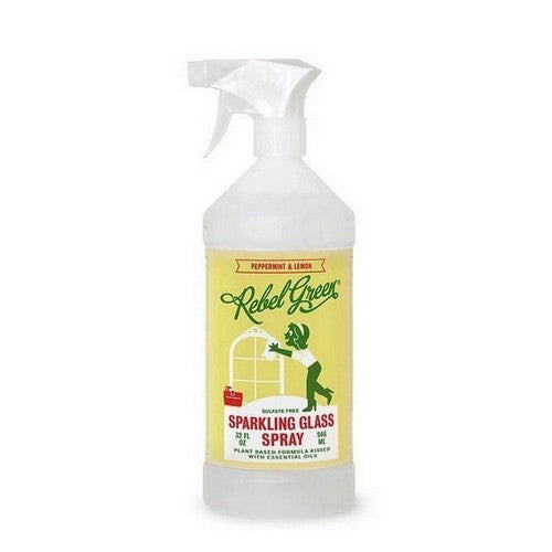 Glass Cleaner Peppermint And Lemon 32 Oz by Rebel Green