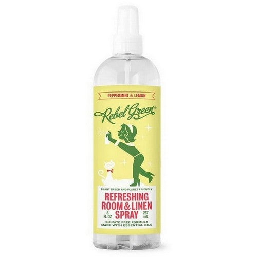 Peppermint And Lemon Linen Room Spray 8 Oz by Rebel Green