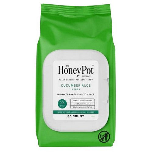 Pot Cucumber and Aloe Intimate Wipes 30 Count by The Honey Pot