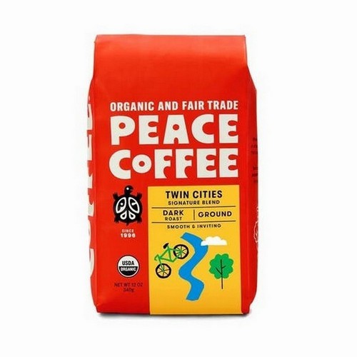 Organic Fair Trade Twin Cities Blend Dark Roast Ground Coffee 12 Oz by Peace Coffee