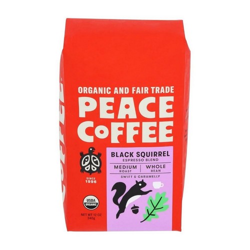 Whole Bean Black Squirrel Espresso Blend 12 Oz by Peace Coffee