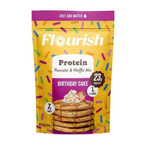 Protein Pancake Mix Birthday Cake 16 Oz by Flourish