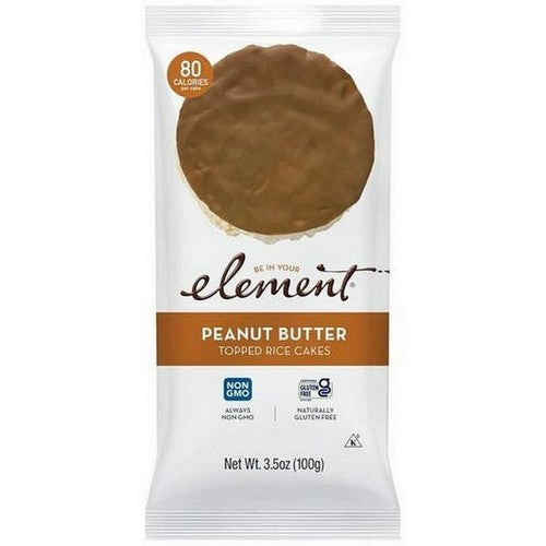 Peanut Butter Topped Rice Cakes 3.5 Oz by Element Snacks