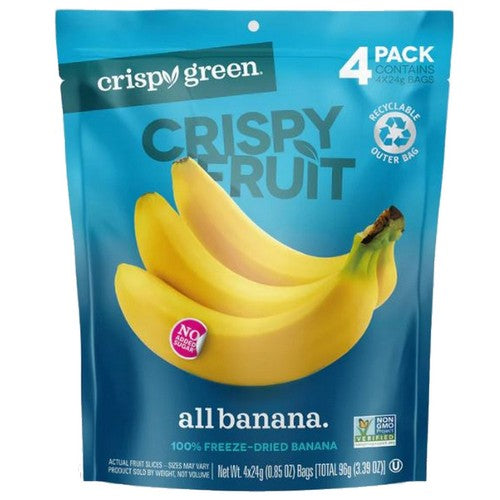 All Banana Freeze Dried Fruit 4 Count by Crispy Green
