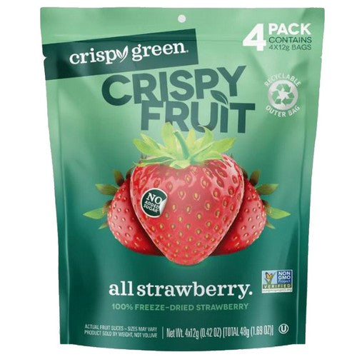 All Strawberry Freeze Dried Fruit 4 Count by Crispy Green