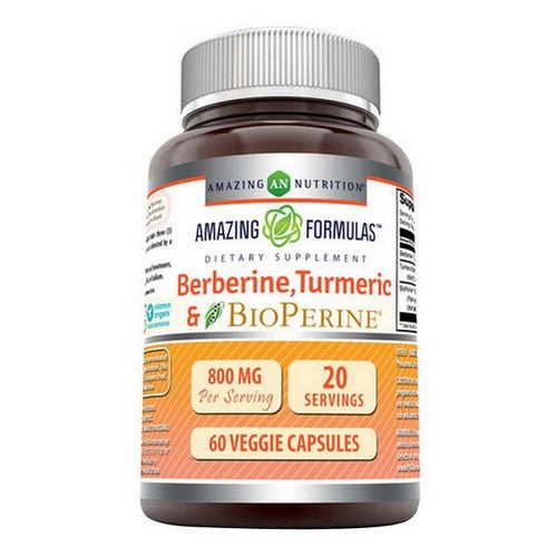 Amazing Formulas Berberine Turmeric And Bioperine 60 Veg Caps by Amazing Nutrition