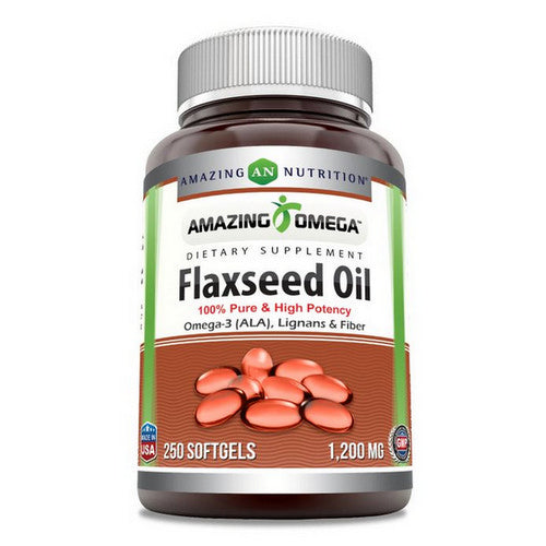 Amazing Omega Flaxseed Oil 250 Softgels by Amazing Nutrition