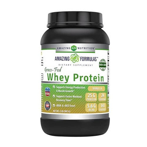 Amazing Formulas Grass Fed Whey Protein Vanilla 2 Lbs by Amazing Nutrition