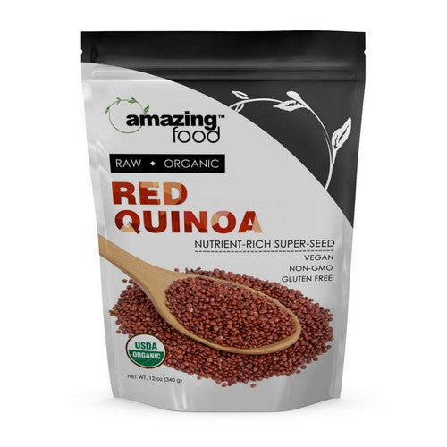 Amazing Foods Organic Quinoa Red Grain 12 Oz by Amazing Nutrition