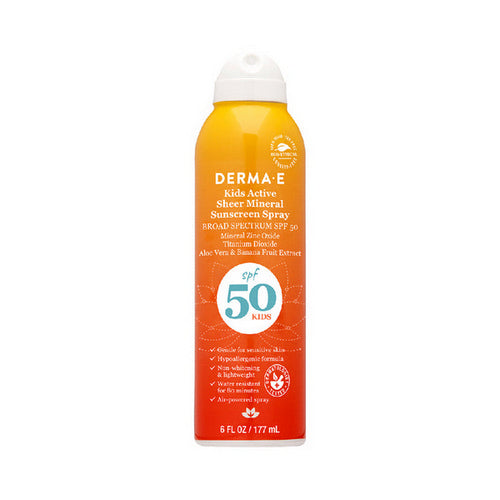 Kids Active Sheer Mineral Sunscreen Spray SPF50 6 Oz by Derma e