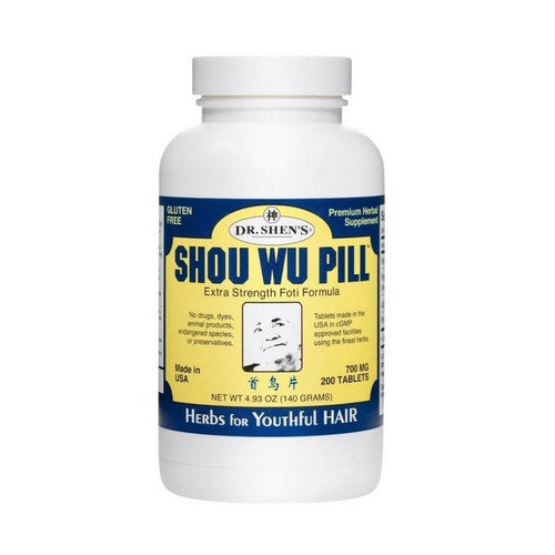 Shou Wu Youthful Hair Pill 200 Tabs by Dr. Shen's