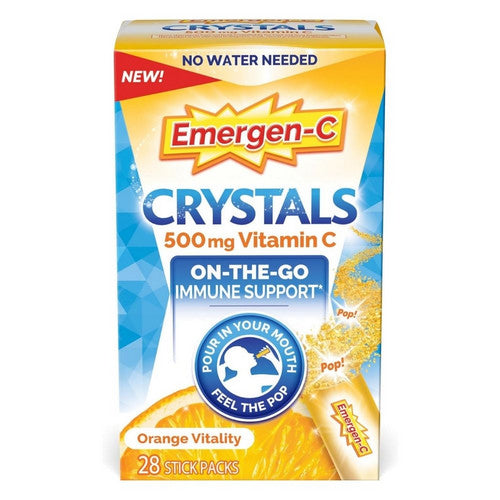 Crystals Vitamin C Stick Packs Orange Vitality 28 Count by Emergen-C