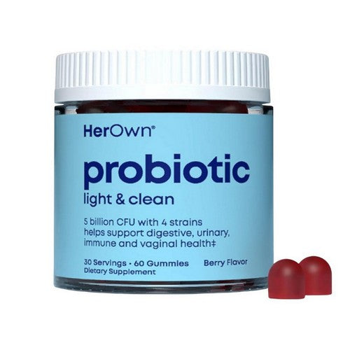 Probiotic Light And Clean Natural Berry 60 Gummies by Her Own