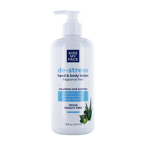 De-Stress Hand & Body Lotion Fragrance Free 16 Oz by Kiss My Face