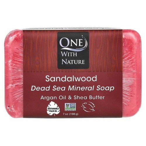 Dead Sea Minerals Bar Soap Sandalwood 7 Oz by One with Nature