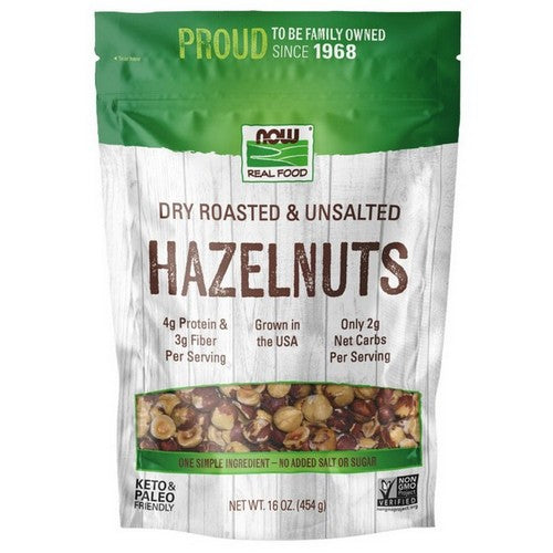 Hazelnuts Dry Roasted And Unsalted 16 Oz by Now Foods