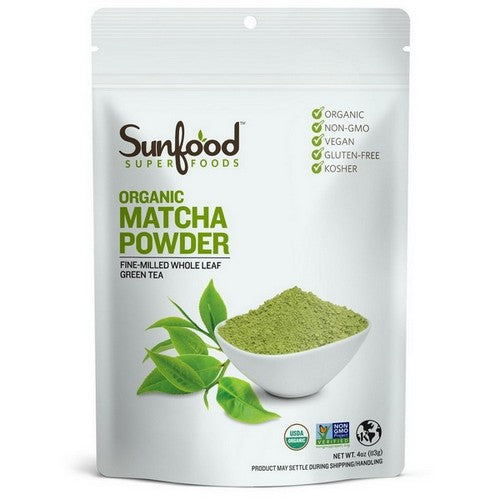 Matcha Green Tea Powder 4 Oz by Sunfood Superfoods