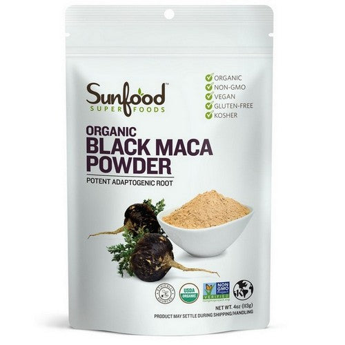 Organic Black Maca Powder 4 Oz by Sunfood Superfoods