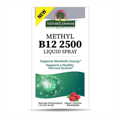 Methyl B12 2500 Liquid Spray Raspberry 1 Oz by Nature's Answer
