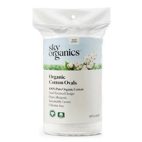 Organic Cotton Ovals 60 Count by Sky Organics