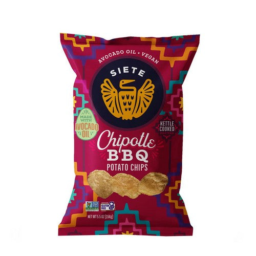 Chipotle BBQ Kettle Cooked Potato Chips 5.5 Oz (Case Of 6) by Siete