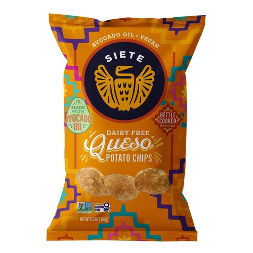 Queso Kettle Cooked Potato Chips 5.5 Oz (Case Of 6) by Siete