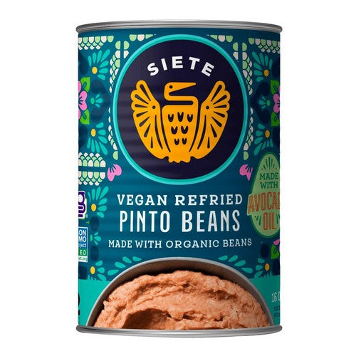 Organic Beans Vegan Refried Pinto Beans 16 Oz (Case Of 12) by Siete