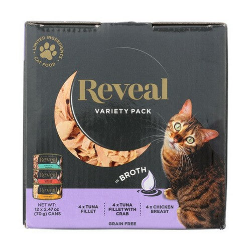 Variety Pack Broth With Chicken Crab And Tuna Can Wet Cat Food 29.64 Oz (Case Of 4) by Reveal