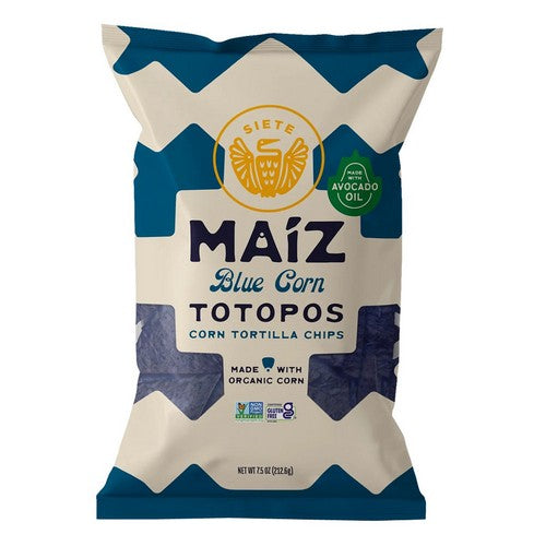 Maiz Totopos Blue Corn Tortilla Chips 7.5 Oz (Case Of 6) by Siete