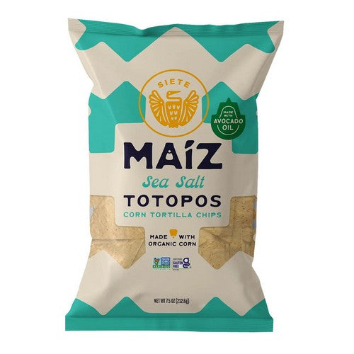 Maiz Sea Salt Totopos Corn Tortilla Chips 7.5 Oz (Case Of 6) by Siete