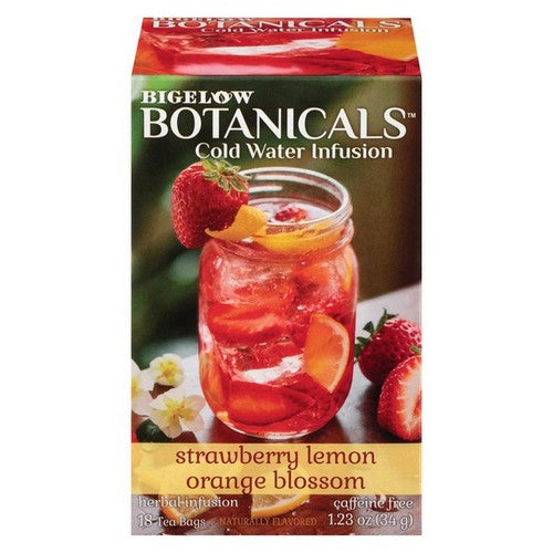 Botanicals Cold Water Infusion Herbal Tea Strawberry Lemon Orange Blossom 1.23 Oz(Case Of 6) by Bigelow