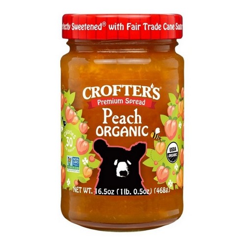 Organic Peach Premium Spread 16.5 Oz(Case Of 6) by Crofters