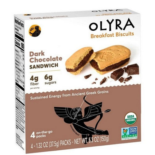 Dark Chocolate Sandwich Breakfast Biscuits 5.3 Oz(Case Of 6) by Olyra