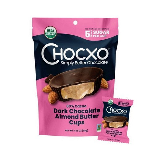 Dark Chocolate Almond Butter Cup 3.45 Oz(Case Of 6) by Chocxo