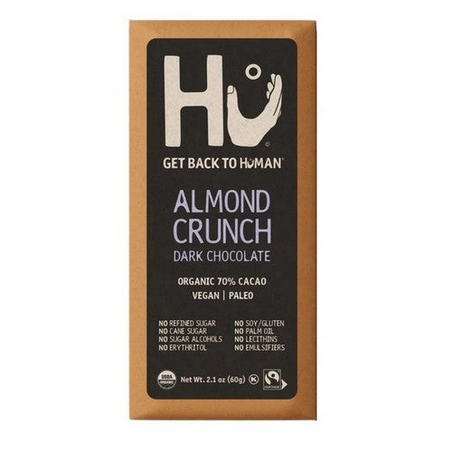 Organic Almond Crunch Dark Chocolate Bar 2.1 Oz(Case Of 12) by Hu
