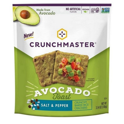 Avocado Toast Salt And Pepper Crackers 3.54 Oz(Case Of 12) by Crunchmaster