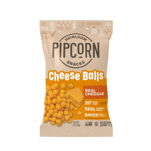 Cheddar Cheeseballs 1 Oz (Case Of 24) by Pipcorn