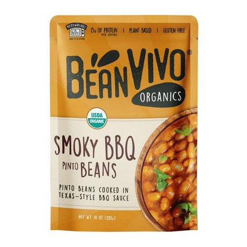 Organic Pinto Beans Smoky BBQ 10 Oz (Case Of 6) by Beanvivo