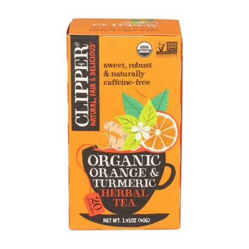 Organic Orange And Turmeric Herbal Tea 1.41 Oz (Case Of 6) by Clipper